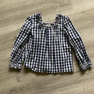 J.Crew Crewcuts Girls Navy gingham long sleeve size 4-5